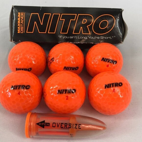 Nitro Orange Golf Balls Set of 9, 3 New In Box With 1 Brush-T - Picture 3 of 5